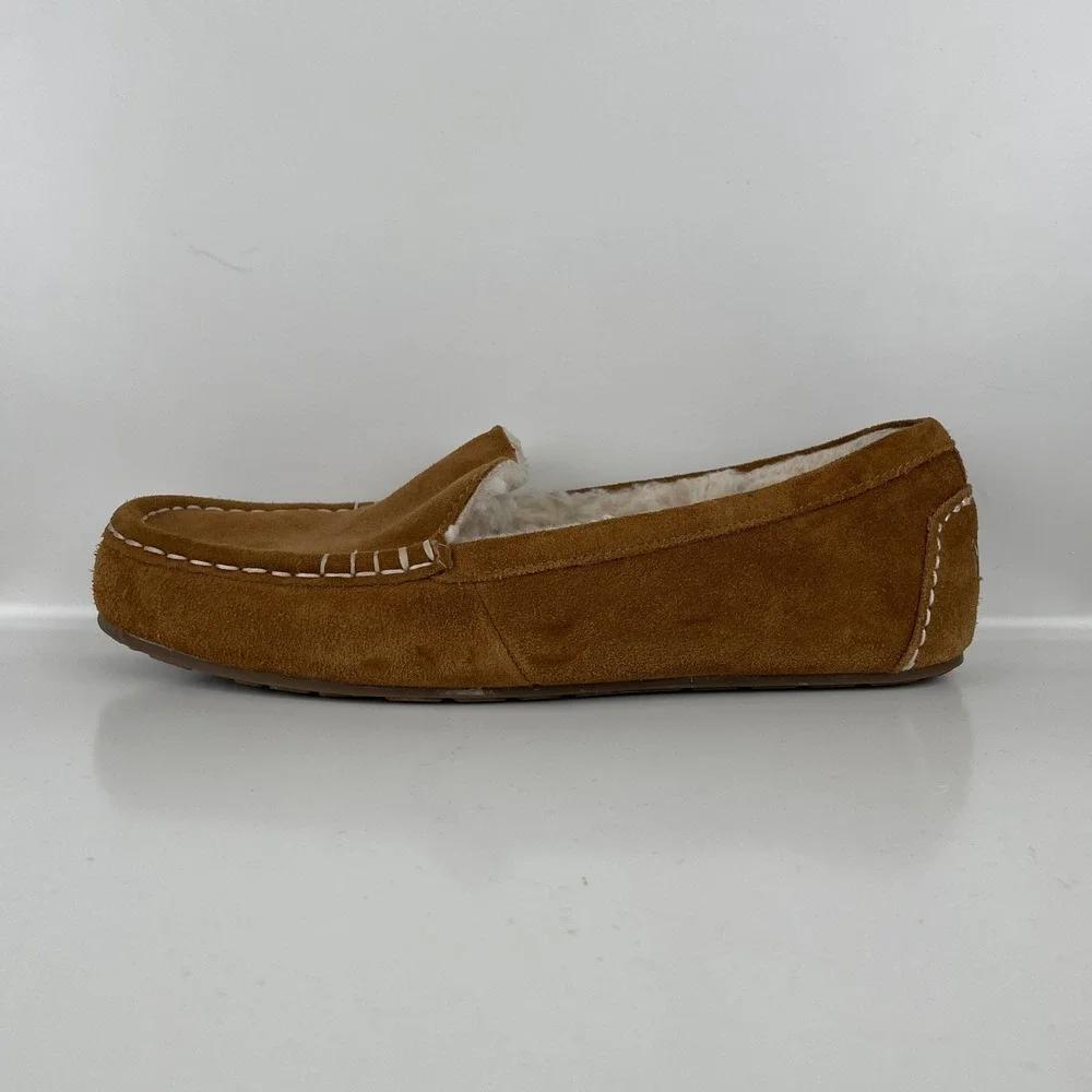 Koolaburra by UGG Lezly Chestnut Suede Faux Fur Moccasin Slippers 1020389 Men 10